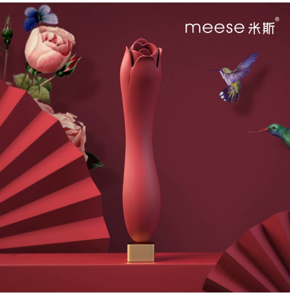 Meese - Dora Rose Tongue Licking Massager G-Spot Vibrator (Chargeable - Red)